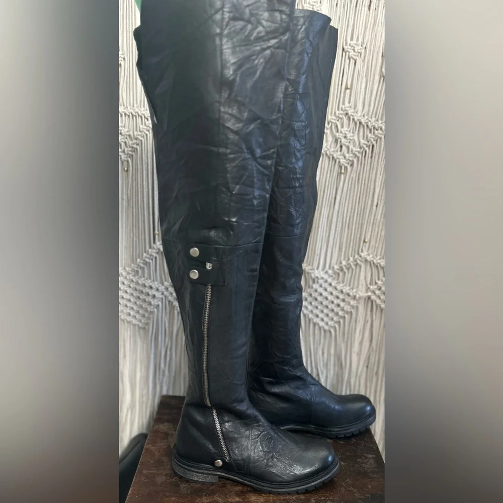 ♠️Free‎ People Black Braxton Tall Boots-NWOT- DEADSTOCK♠️